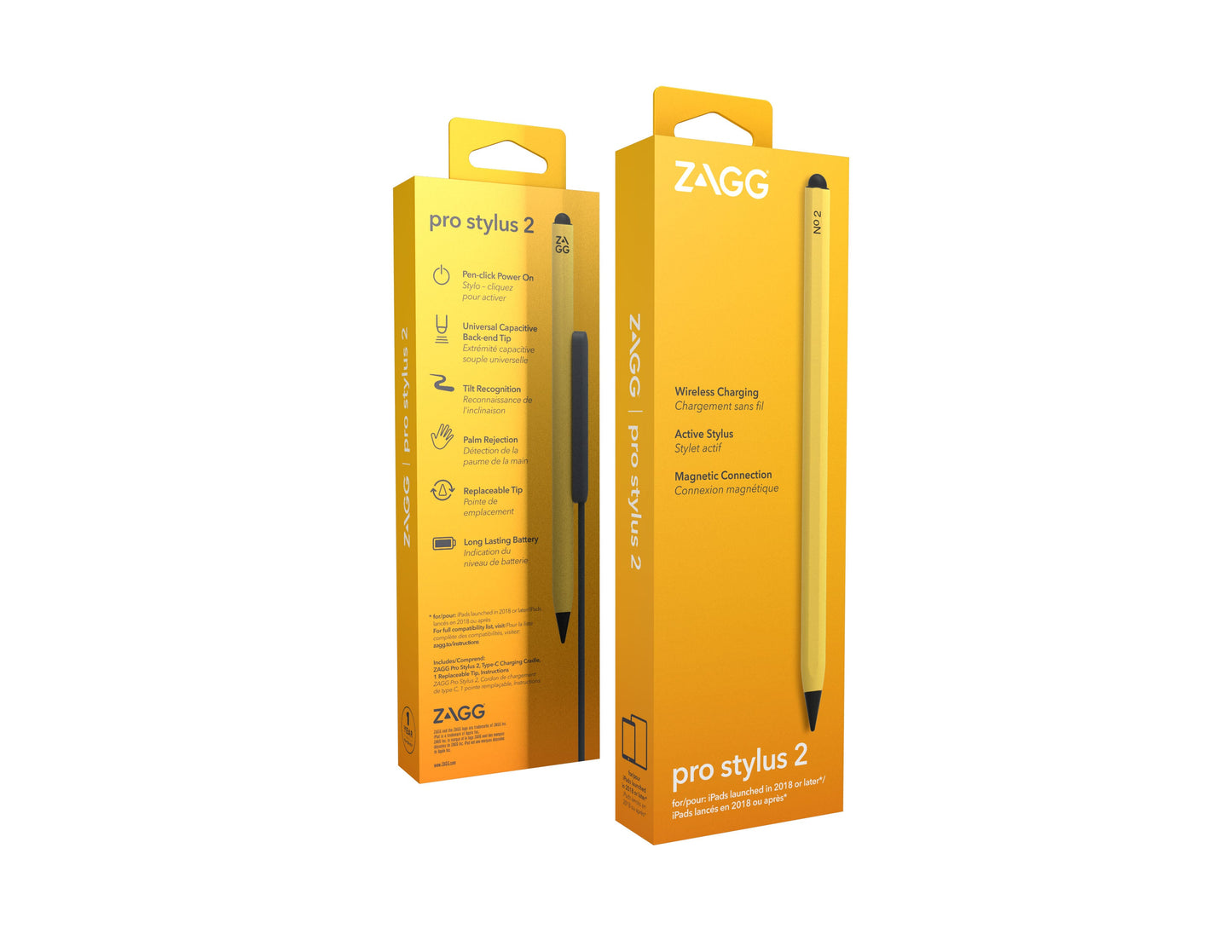 Lápiz Óptico Pro Stylus 2 Zagg para iPad con carga inalámbrica Color Amarillo