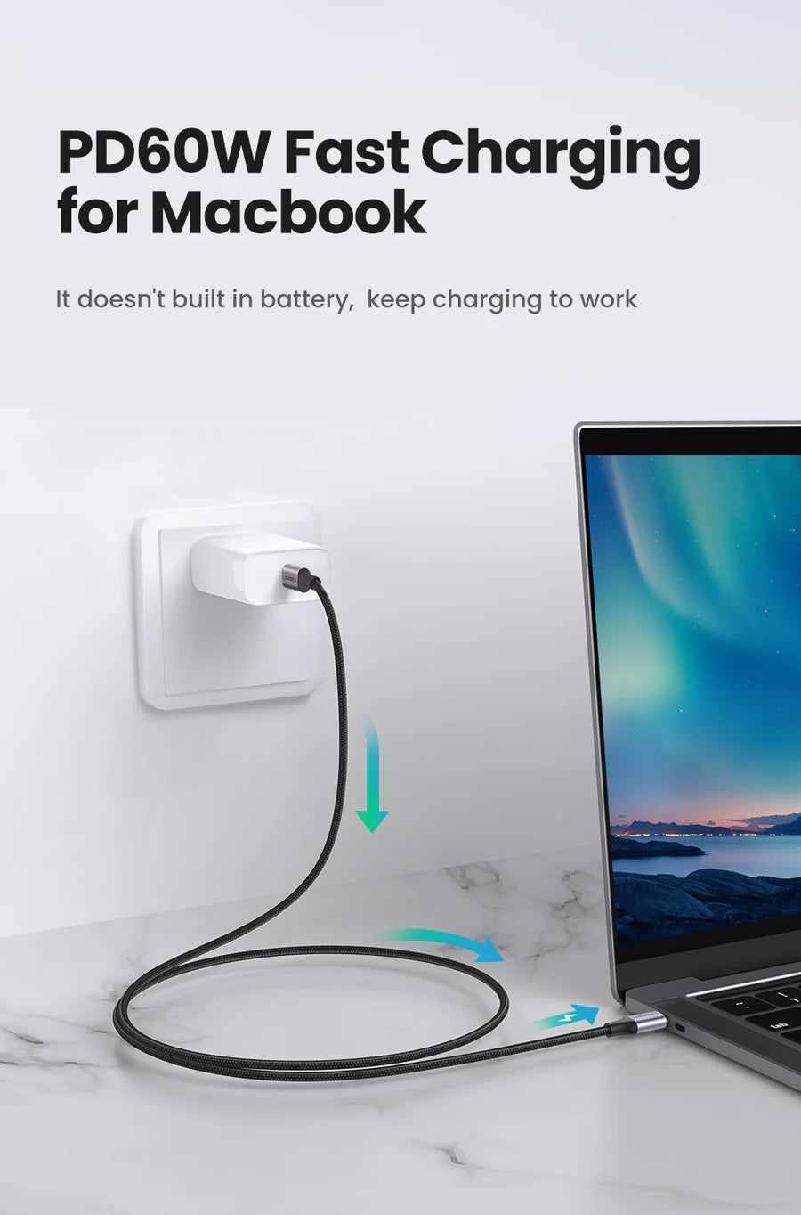 Cable Ugreen USB-C a USB-C (1Mt)