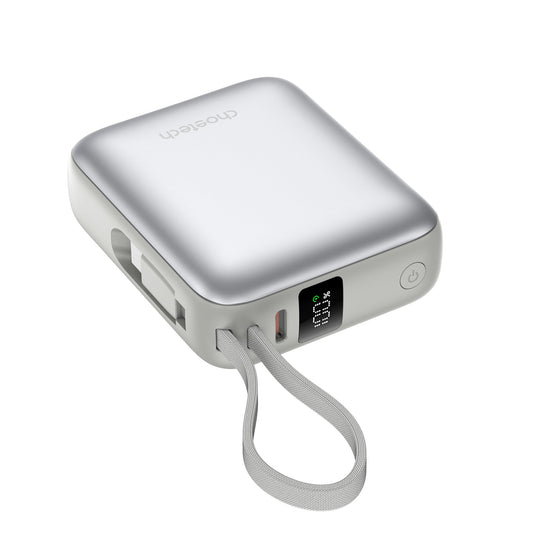 Power Bank Choetech 10000mAh 35W Mini Cargador Rápido USB-C Plata