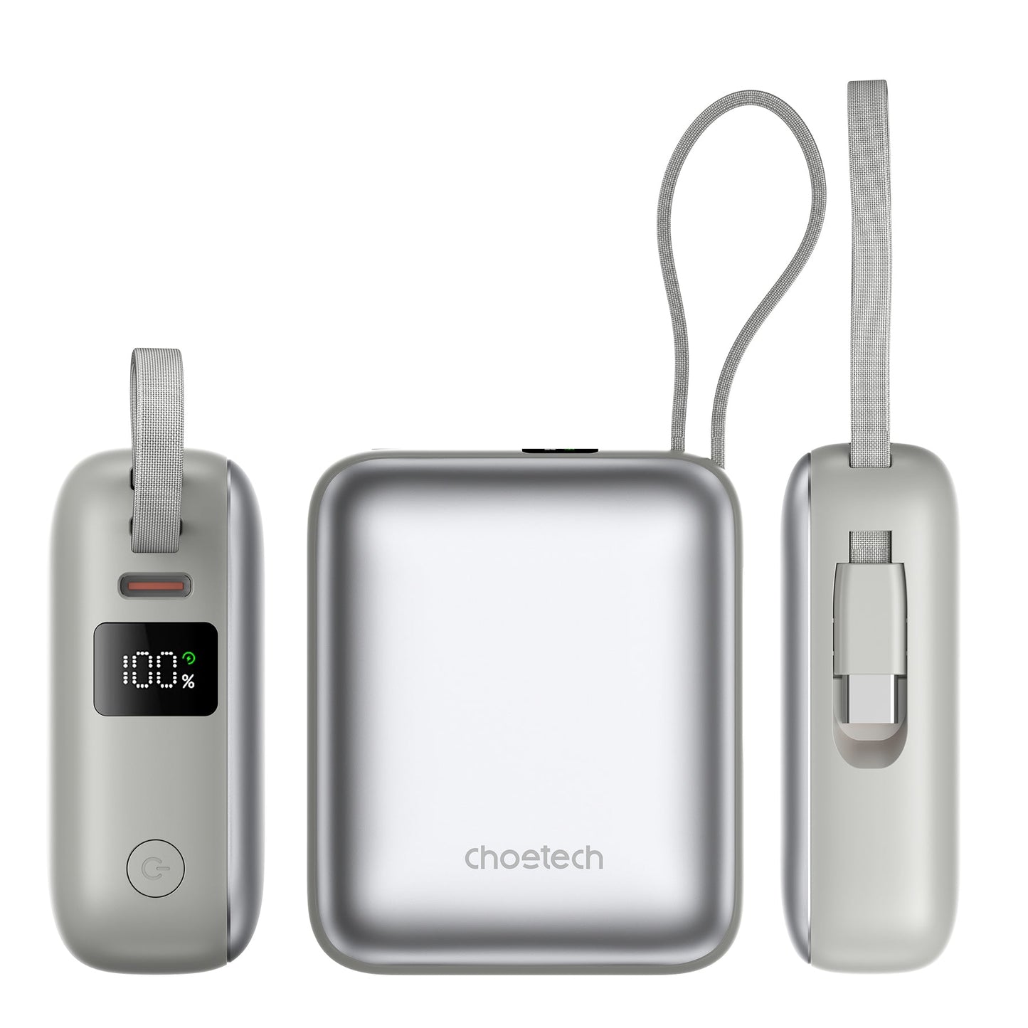 Power Bank Choetech 10000mAh 35W Mini Cargador Rápido USB-C Plata
