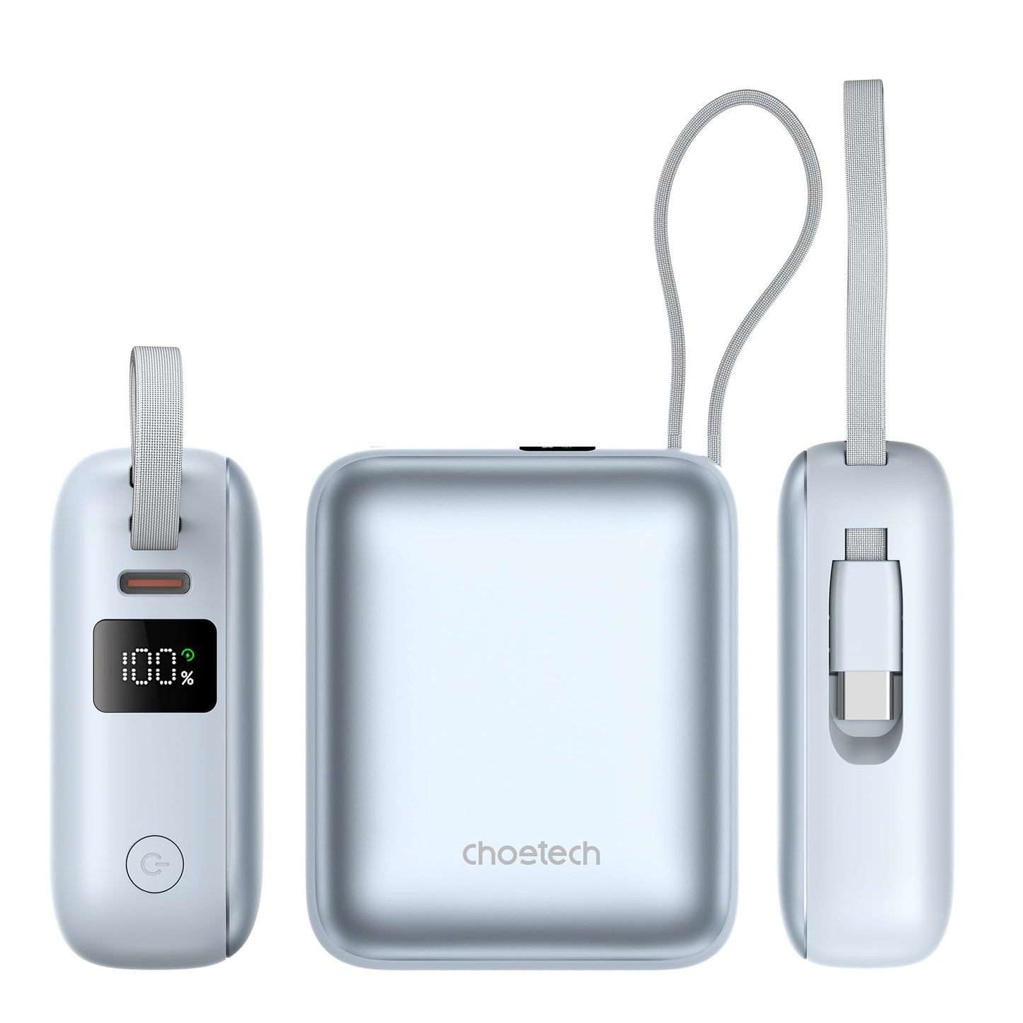 Power Bank Choetech 10000mAh 35W Mini Cargador Rápido USB-C Celeste