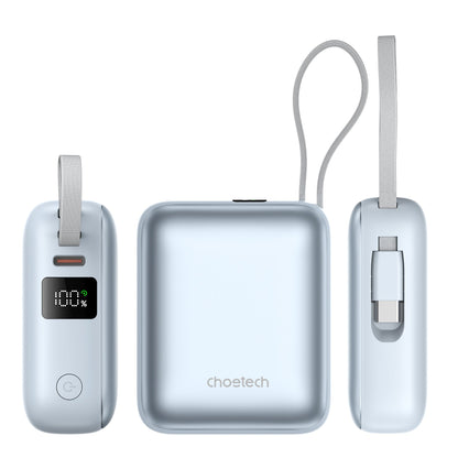 Power Bank Choetech 10000mAh 35W Mini Cargador Rápido USB-C Celeste