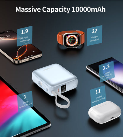 Power Bank Choetech 10000mAh 35W Mini Cargador Rápido USB-C Celeste