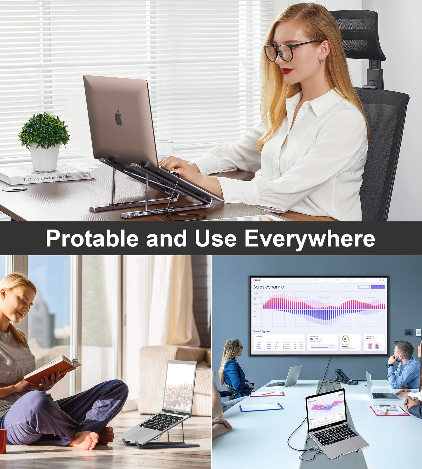 Docking Station con Soporte para Laptop Choetech USB-C 7 en 1 Hub