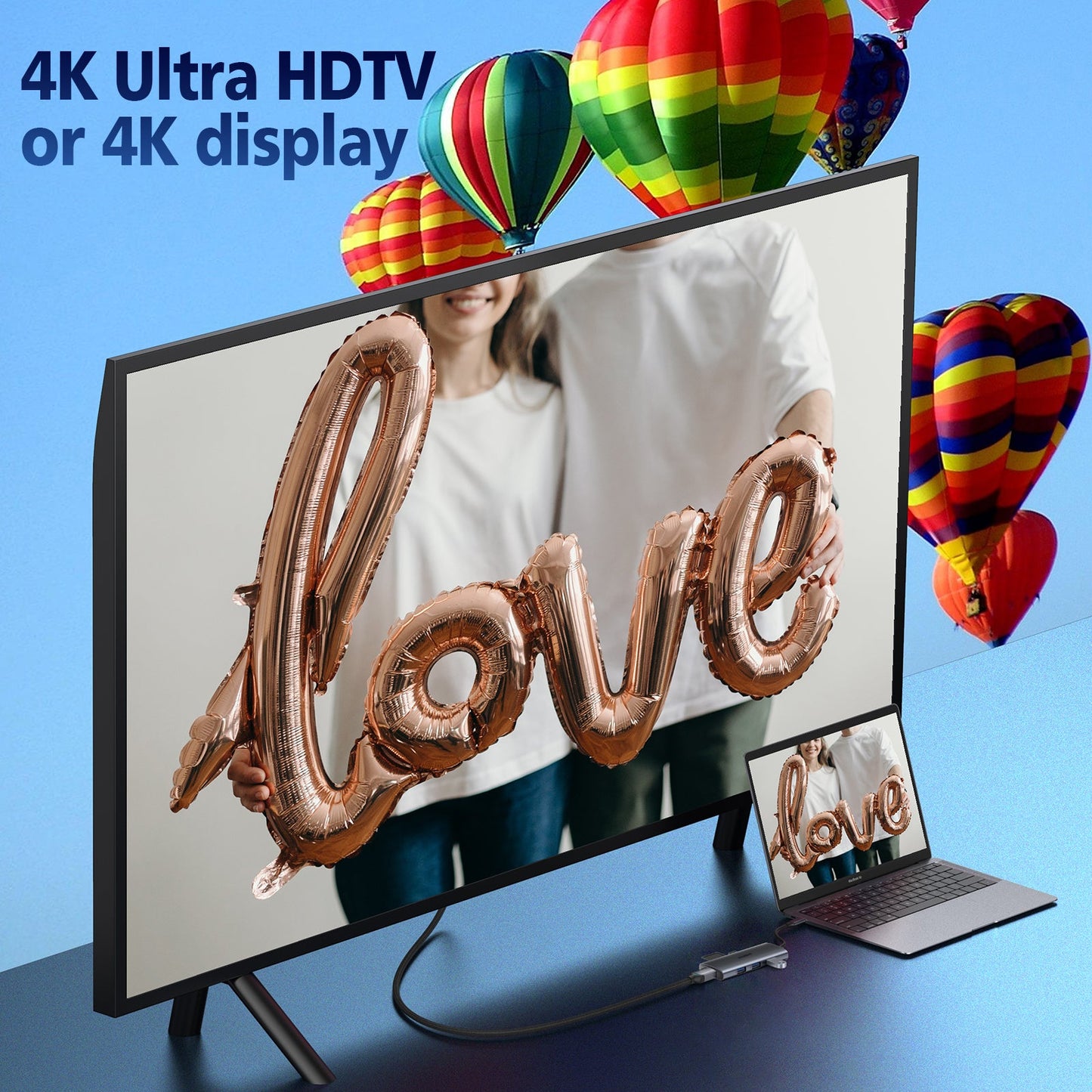 Adaptador Hub USB Tipo C 7 en 1 Choetech HDMI 4K PD 100W Laptop y Mac