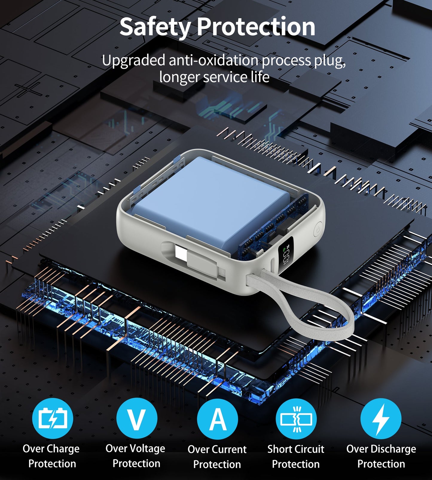 Power Bank Choetech 10000mAh 35W Mini Cargador Rápido USB-C Plata