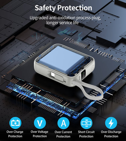 Power Bank Choetech 10000mAh 35W Mini Cargador Rápido USB-C Plata