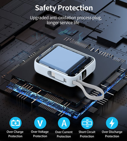 Power Bank Choetech 10000mAh 35W Mini Cargador Rápido USB-C Celeste