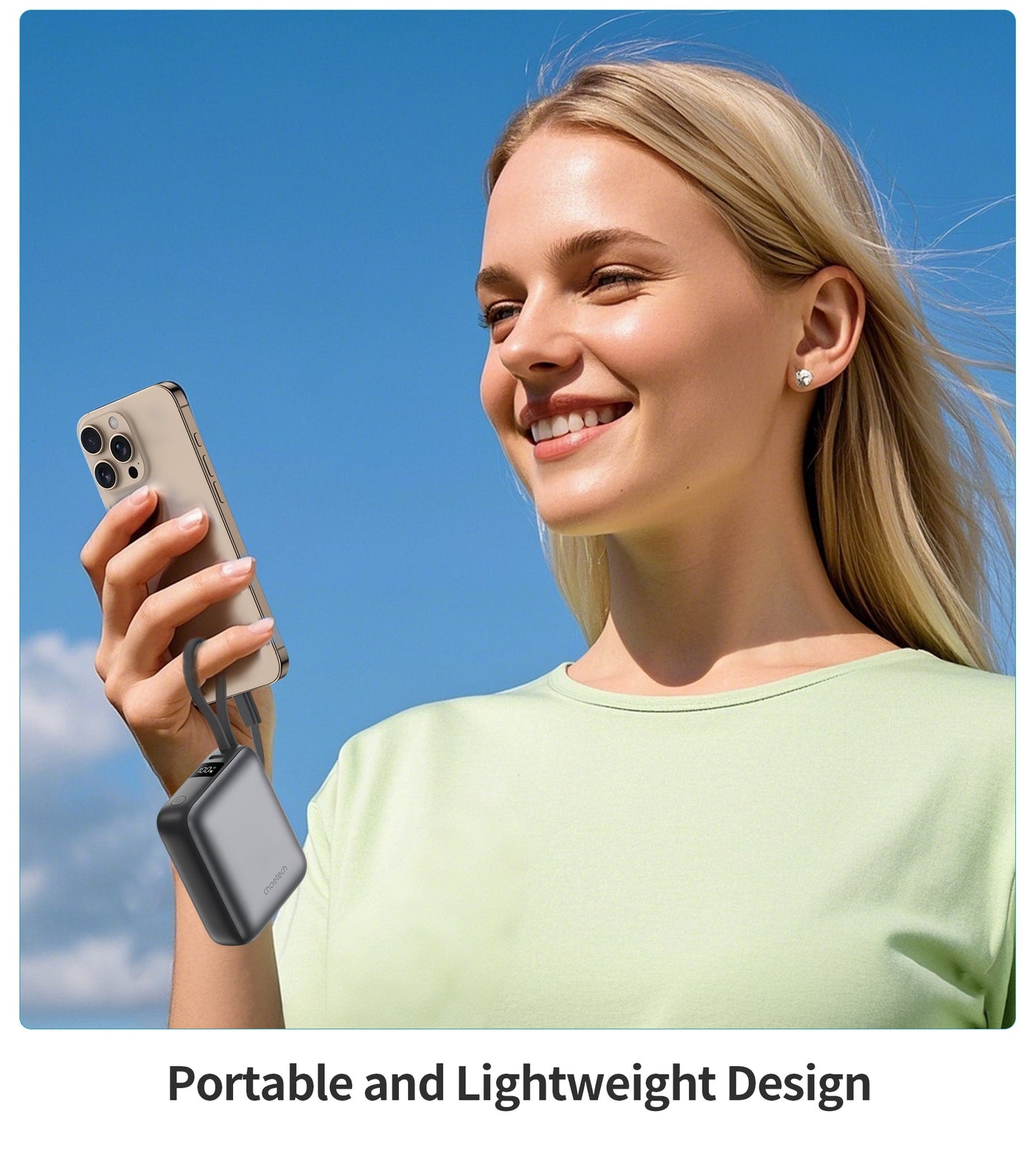 Power Bank Choetech 10000mAh 35W Mini Cargador Rápido USB-C Gris