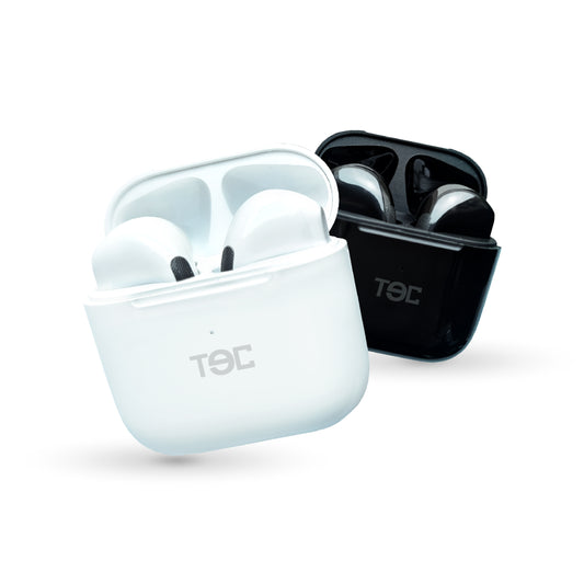 2 Audífonos Inalámbricos TECPODS T10 PRO Blanco y Negro