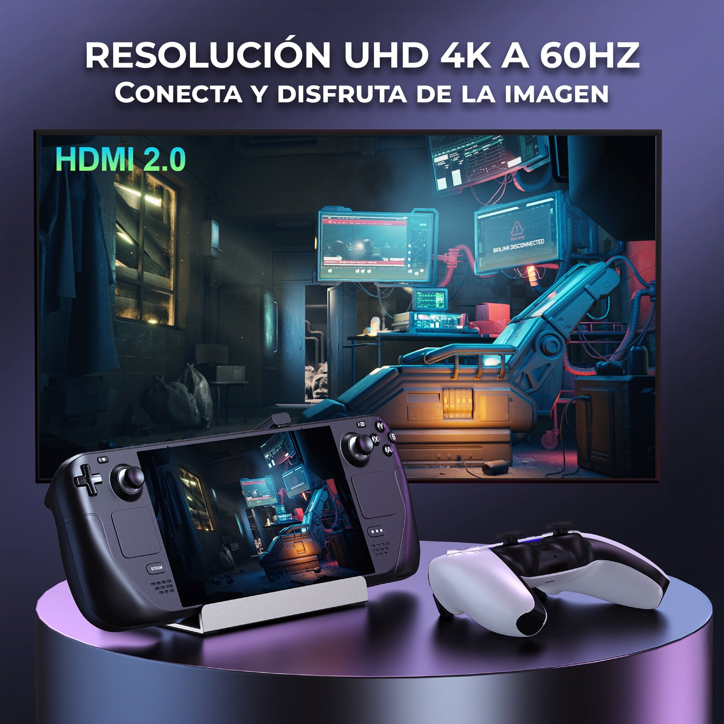 Docking Station USB-C 5 en 1 HUB Gaming HDMI 4K 60Hz 100W Steam Deck