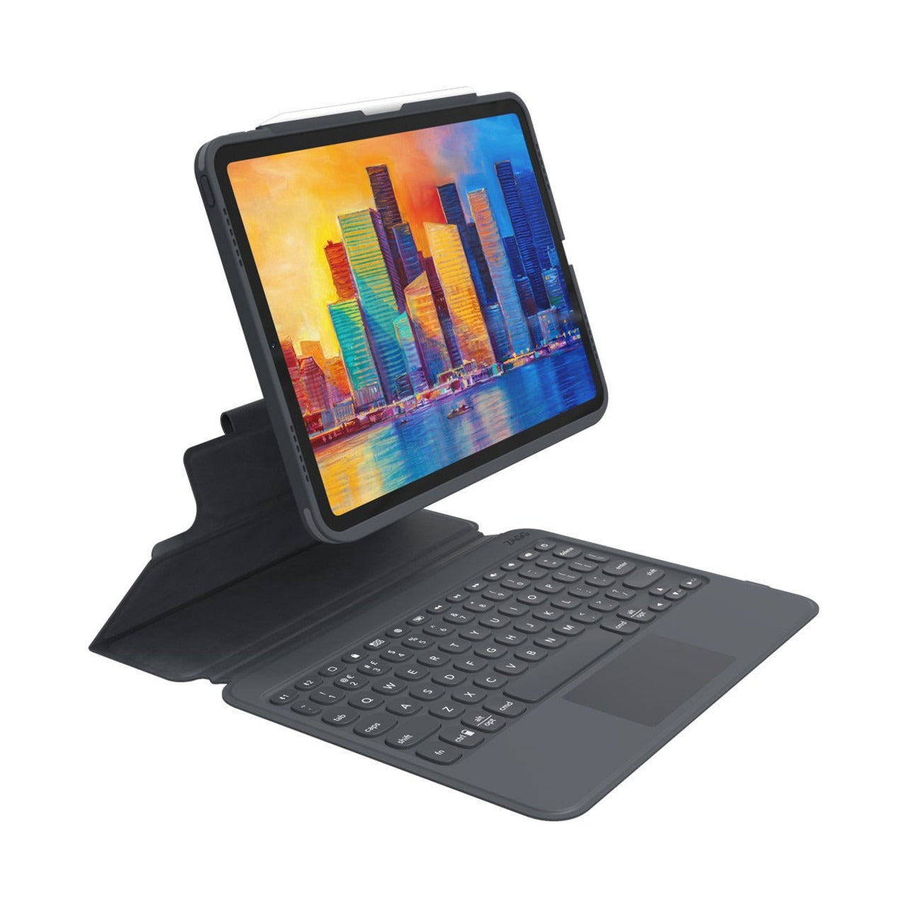Teclado y Case ZAGG Pro Keys con Trackpad para iPad Pro 12.9'' (3a, 4a y 5a Gen) y iPad Air 13'' (M2) - Negro/Gris