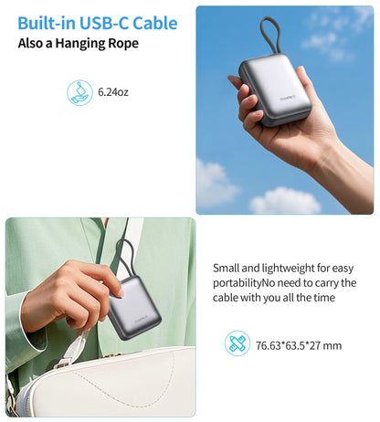 Power Bank Choetech 10000mAh 35W Mini Cargador Rápido USB-C Gris