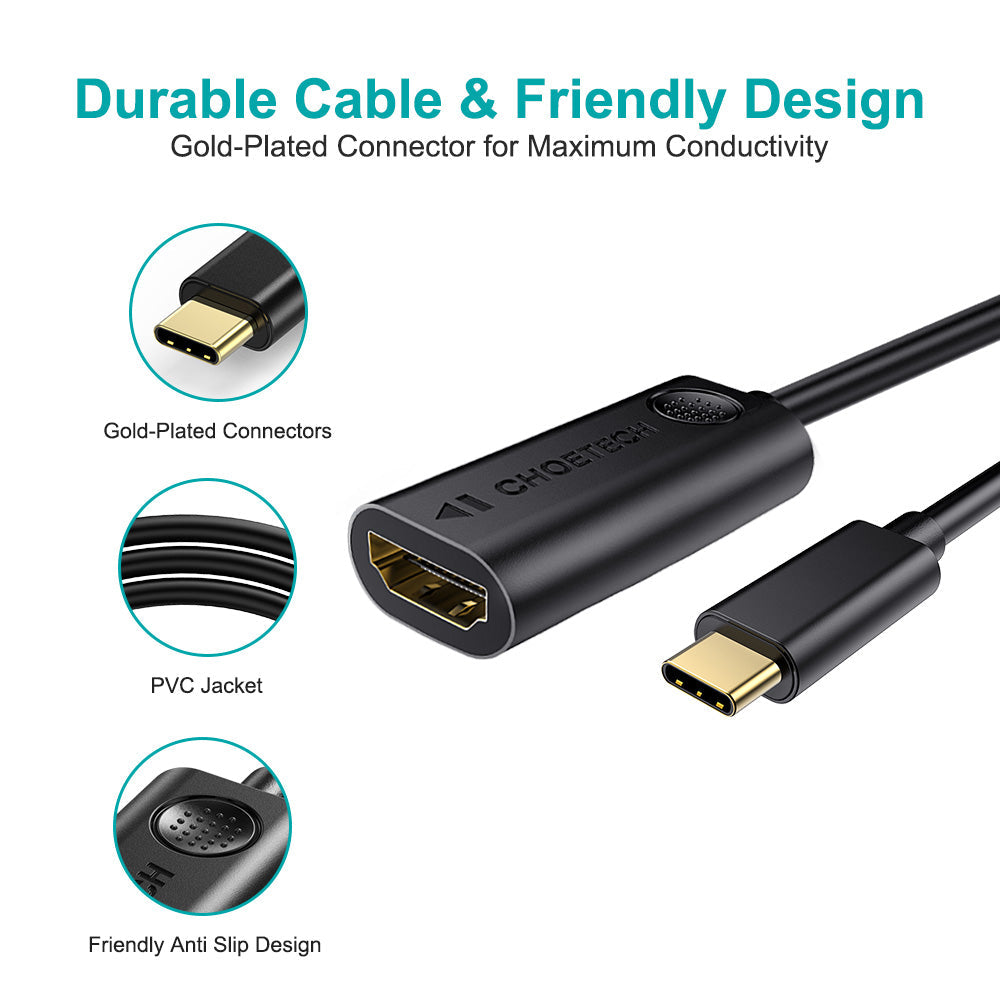 Adaptador USB-C a HDMI 4K 60Hz Choetech Thunderbolt 3 Laptop y Mac