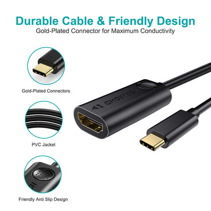 Adaptador USB-C a HDMI 4K 60Hz Choetech Thunderbolt 3 Laptop y Mac