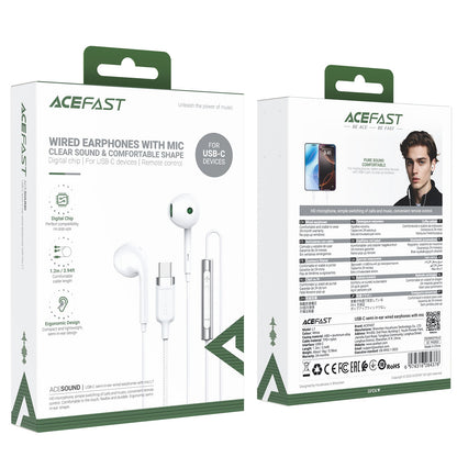 Audífonos Acefast USB-C Semi-Intraauriculares con Micrófono