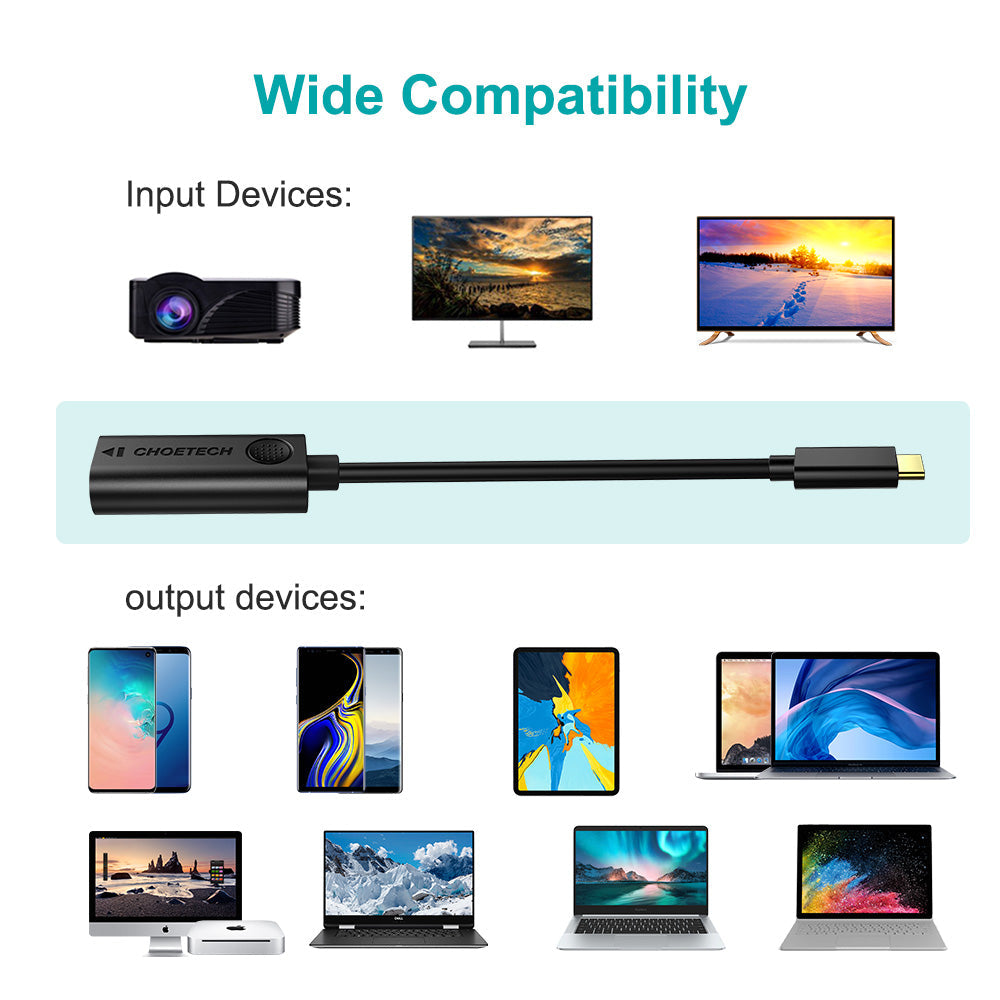 Adaptador USB-C a HDMI 4K 60Hz Choetech Thunderbolt 3 Laptop y Mac