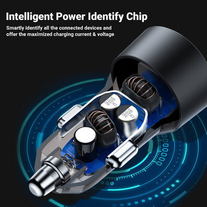 Cargador de Auto Acefast 60W USB-A + USB-C Carga Rápida