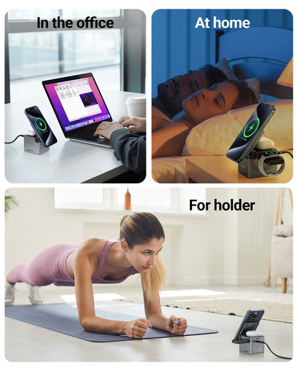 Cargador Inalámbrico Acefast 3 en 1 Cubo Rubik iPhone,Watch y Airpods