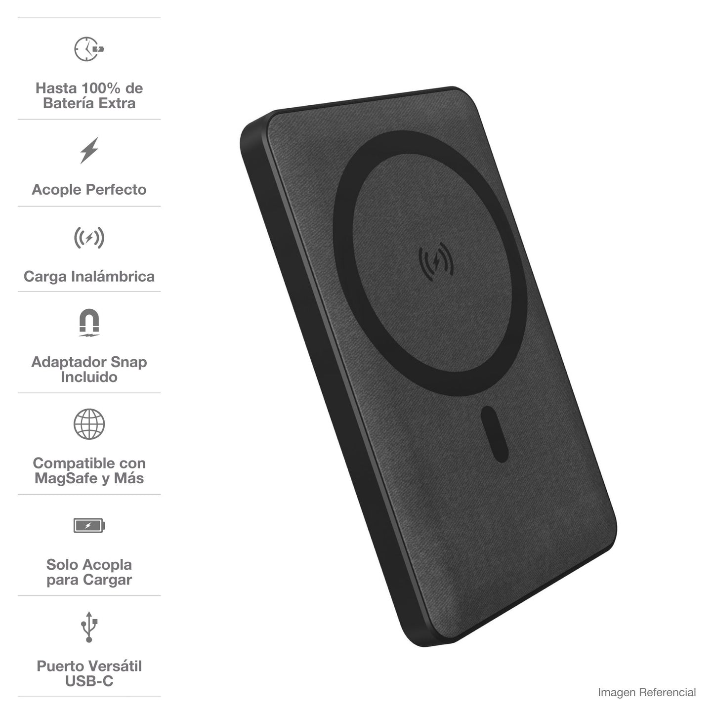 Powerbank inalámbrico mophie snap+ juice pack mini con MagSafe de 5,000mAh