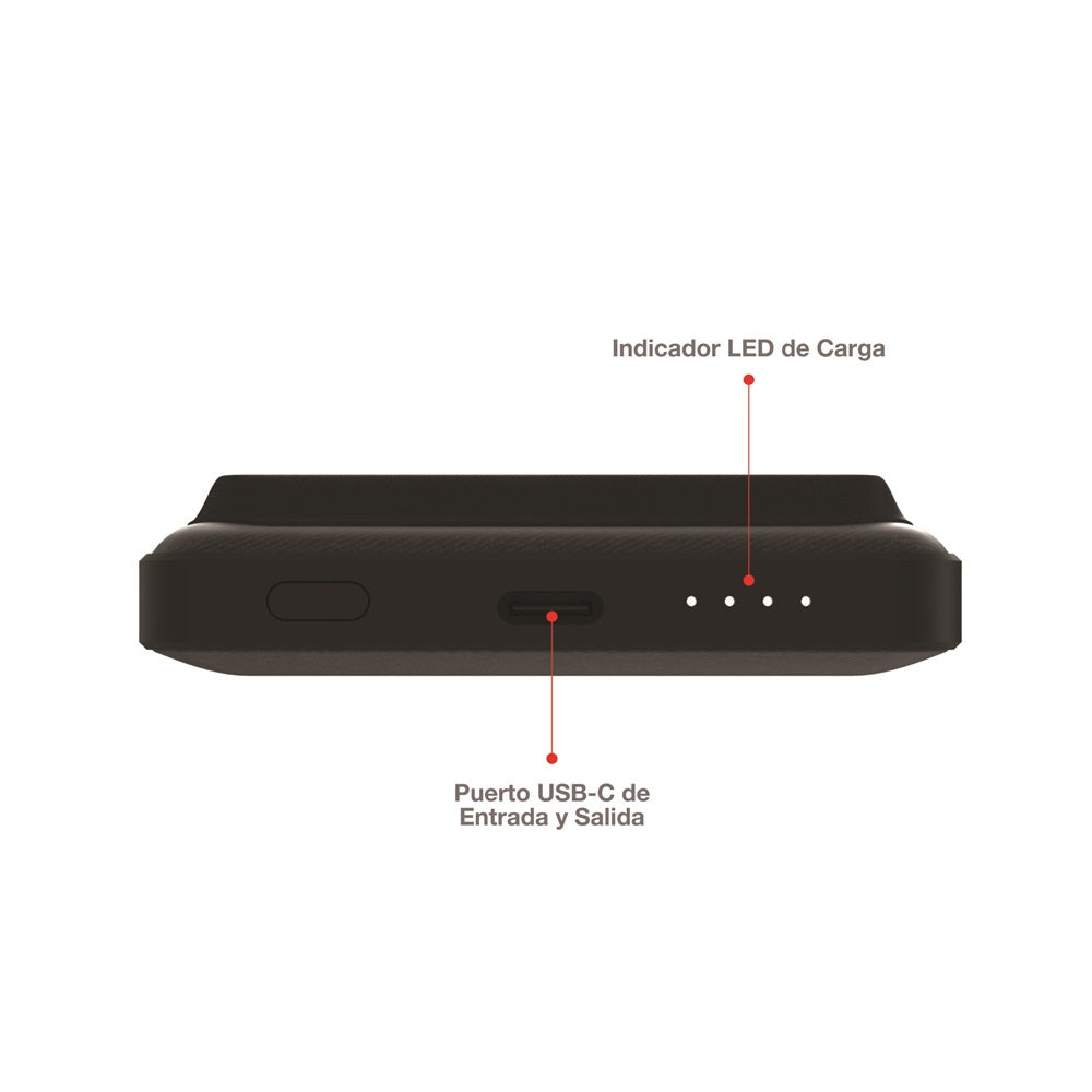 Powerbank inalámbrico con portadocumentos mophie snap+ juice pack mini compatible con MagSafe de 5,000mAh - Negro