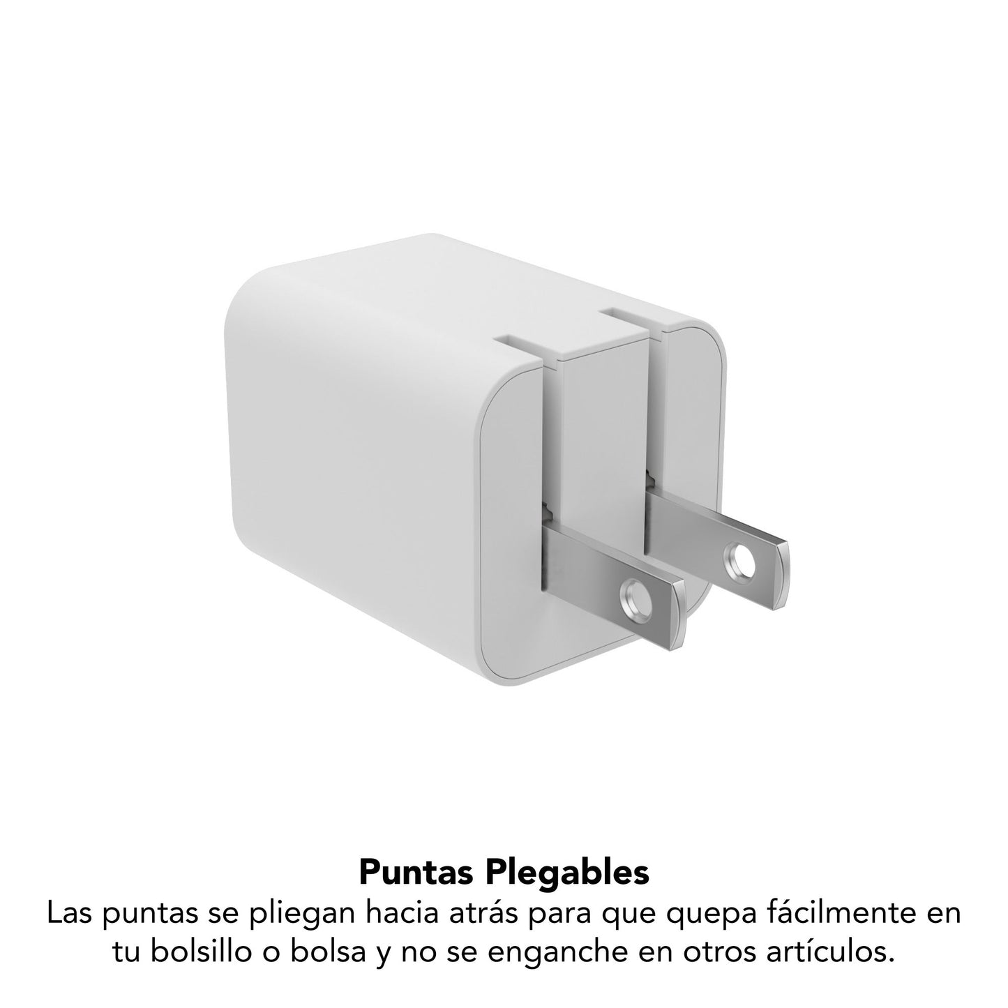 Cargador de Pared mophie USB-C de carga rápida GaN hasta 30W para smartphones, tabletas y notebooks - Blanco