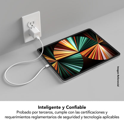 Cargador de Pared mophie USB-C de carga rápida GaN hasta 30W para smartphones, tabletas y notebooks - Blanco
