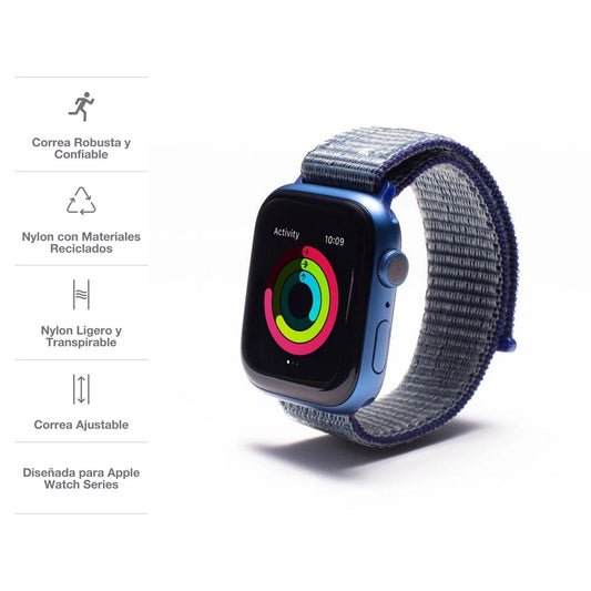 Correa de reloj deportiva Gear4 para Apple Watch de 45/44/42mm - Azul Marino