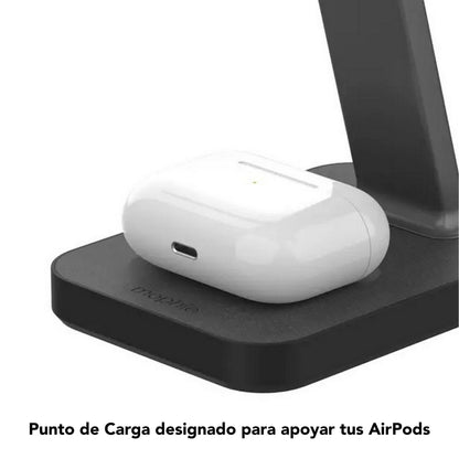 Soporte de carga inalámbrica y base mophie snap+ compatible con MagSafe de hasta 15W - Negro