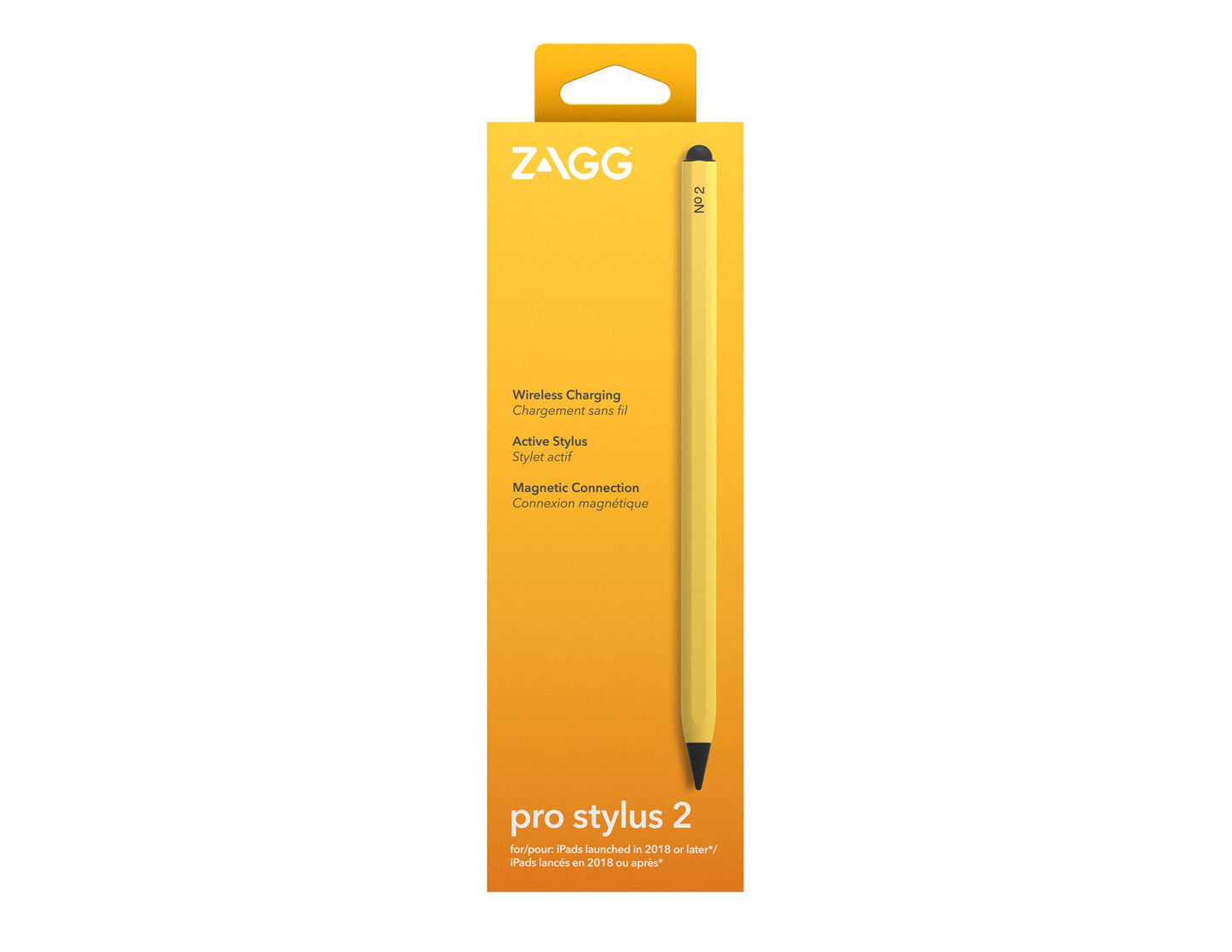 Lápiz Óptico Pro Stylus 2 Zagg para iPad con carga inalámbrica Color Amarillo