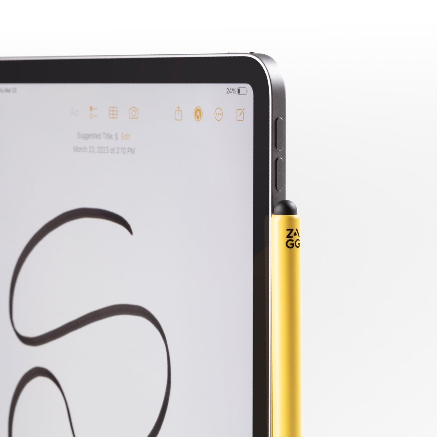 Lápiz Óptico Pro Stylus 2 Zagg para iPad con carga inalámbrica Color Amarillo
