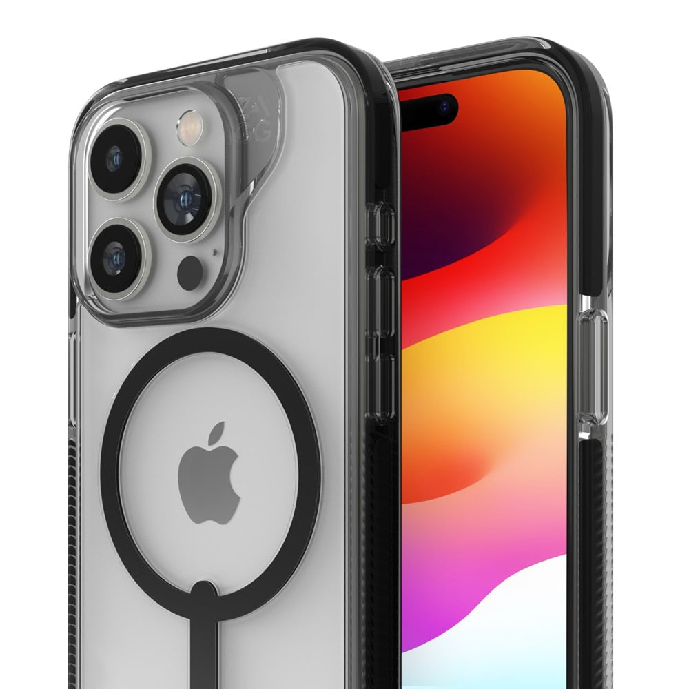 Case ZAGG Santa Cruz Snap para iPhone 15 Pro compatible con MagSafe- Negro