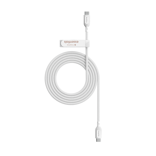 Cable de carga mophie USB-C a USB-C 2 metros hasta 60W de carga - Blanco