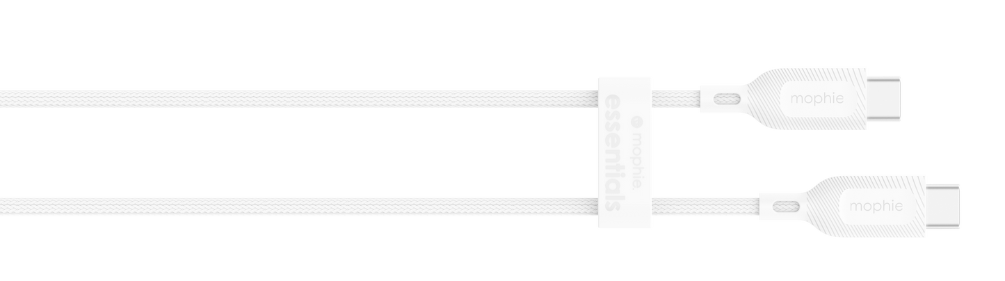Cable de carga mophie USB-C a USB-C 2 metros hasta 60W de carga - Blanco