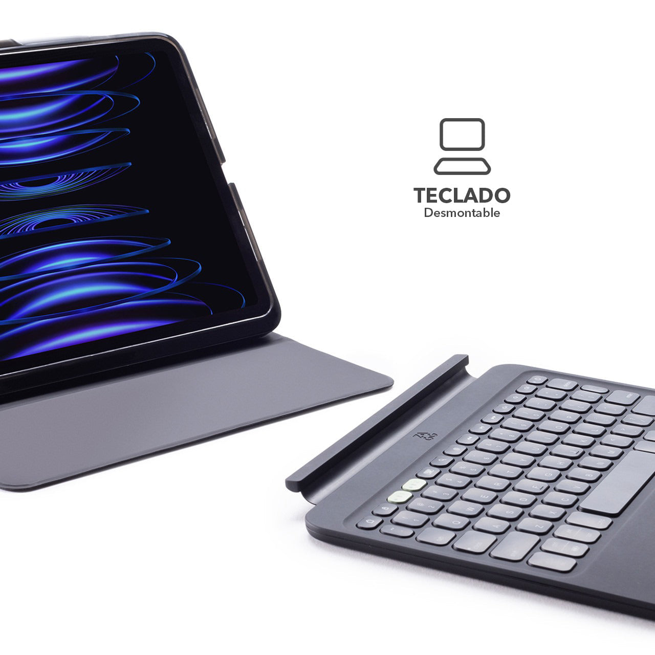 Teclado con Funda ZAGG Pro Keys 2 para iPad Air 11 (M2, M3), Air 10.9'' (Gen 5 y 4) Inalámbrico