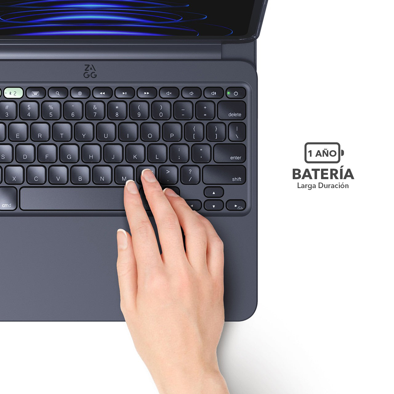 Teclado con Funda ZAGG Pro Keys 2 para iPad Air 11 (M2, M3), Air 10.9'' (Gen 5 y 4) Inalámbrico