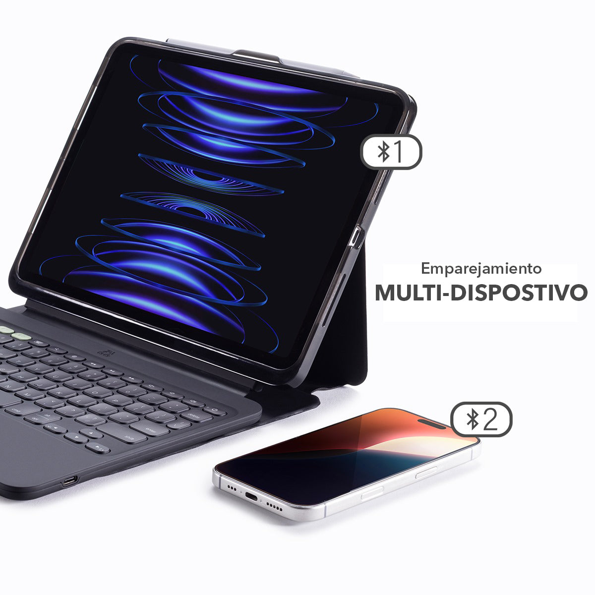 Teclado con Funda ZAGG Pro Keys 2 para iPad Air 11 (M2, M3), Air 10.9'' (Gen 5 y 4) Inalámbrico
