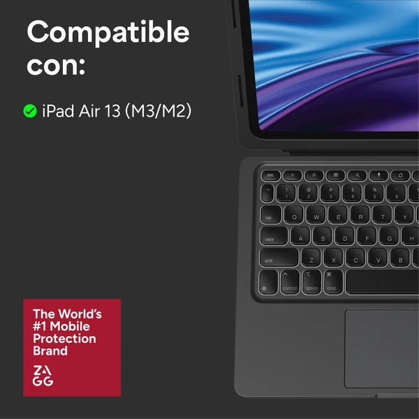 Teclado Pro Keys Connect con trackpad y funda para iPad Air 13'' (M4/M3/M2)