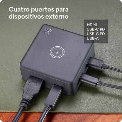 Hub adaptador ZAGG 4 puertos: USB-C PD, USB-C, USB-A, y HDMI