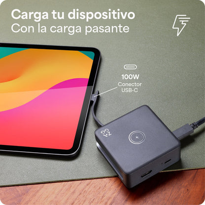 Hub adaptador ZAGG 4 puertos: USB-C PD, USB-C, USB-A, y HDMI