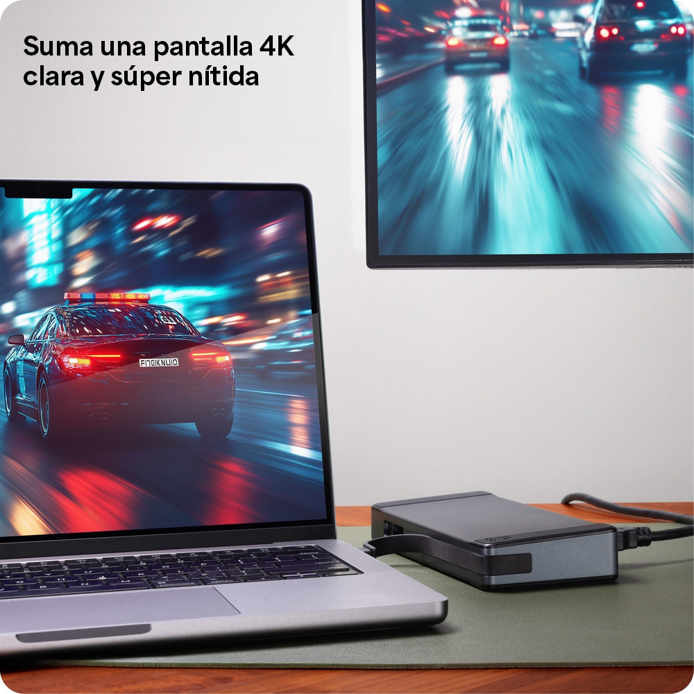 Hub adaptador ZAGG 9 puertos: 2 USB-C, 2 HDMI 4K, Ethernet, USB-A, SD/MicroSD, 1 cable USB-C integrado