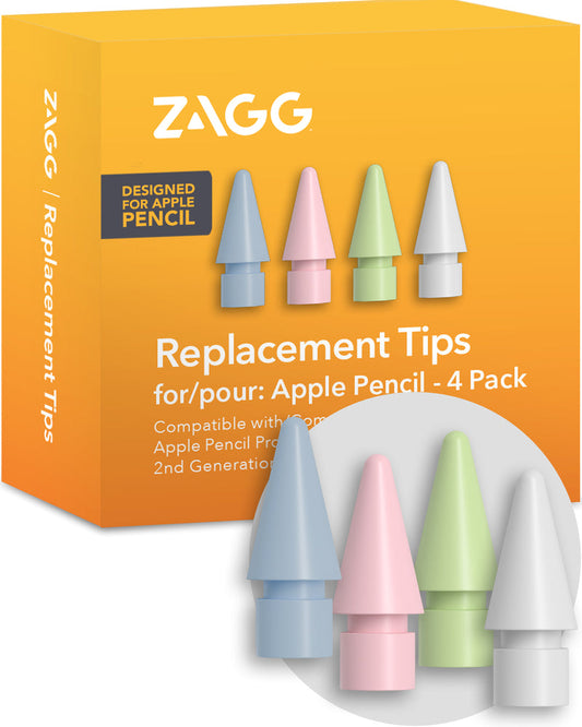 Puntas de respuesto ZAGG para Apple Pencil - set de 4 unidades de colores