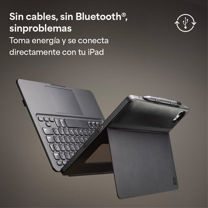 Teclado con funda con trackpad, soporte integrado para iPad A16/Gen10