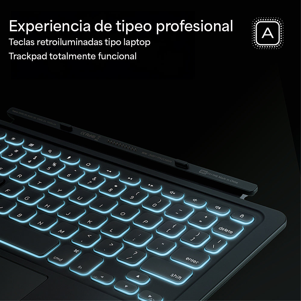 Teclado con funda con trackpad, soporte integrado para iPad A16/Gen10