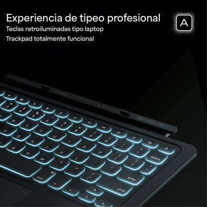 Teclado con funda con trackpad, soporte integrado para iPad A16/Gen10
