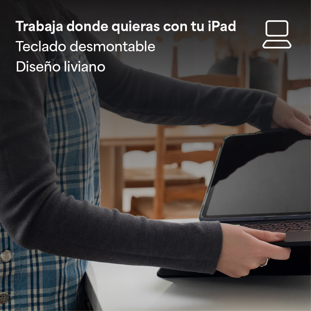 Teclado con funda con trackpad, soporte integrado para iPad A16/Gen10