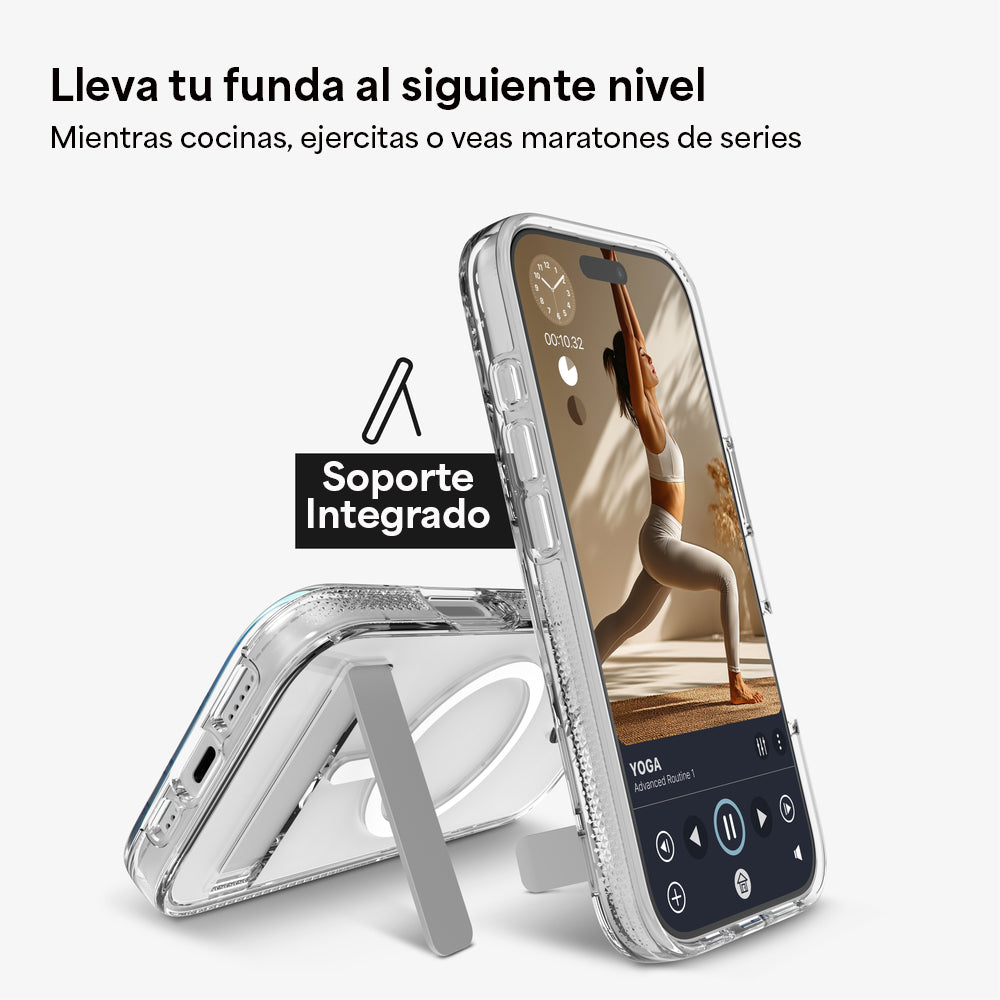 Case ZAGG Crystal Palace Snap iPhone 17 Pro Max con MagSafe y Sporte Trasero - Transparente