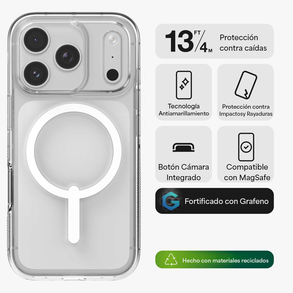 Case ZAGG Crystal Palace Snap iPhone 17 Pro con Botón para Cámara y MagSafe