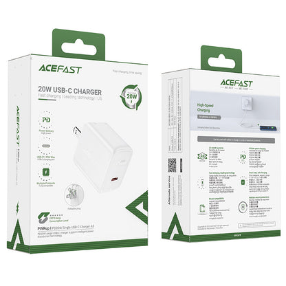 Cargador Pared PD Acefast Color Blanco 20W USB-C