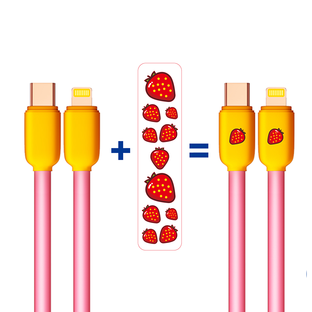 Cable Yookie Strawberry Bar USB-C a Lightning
